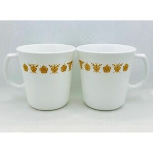 Vintage Corning Butterfly Gold Coffee Mugs Tea Cups Set of‎ 2